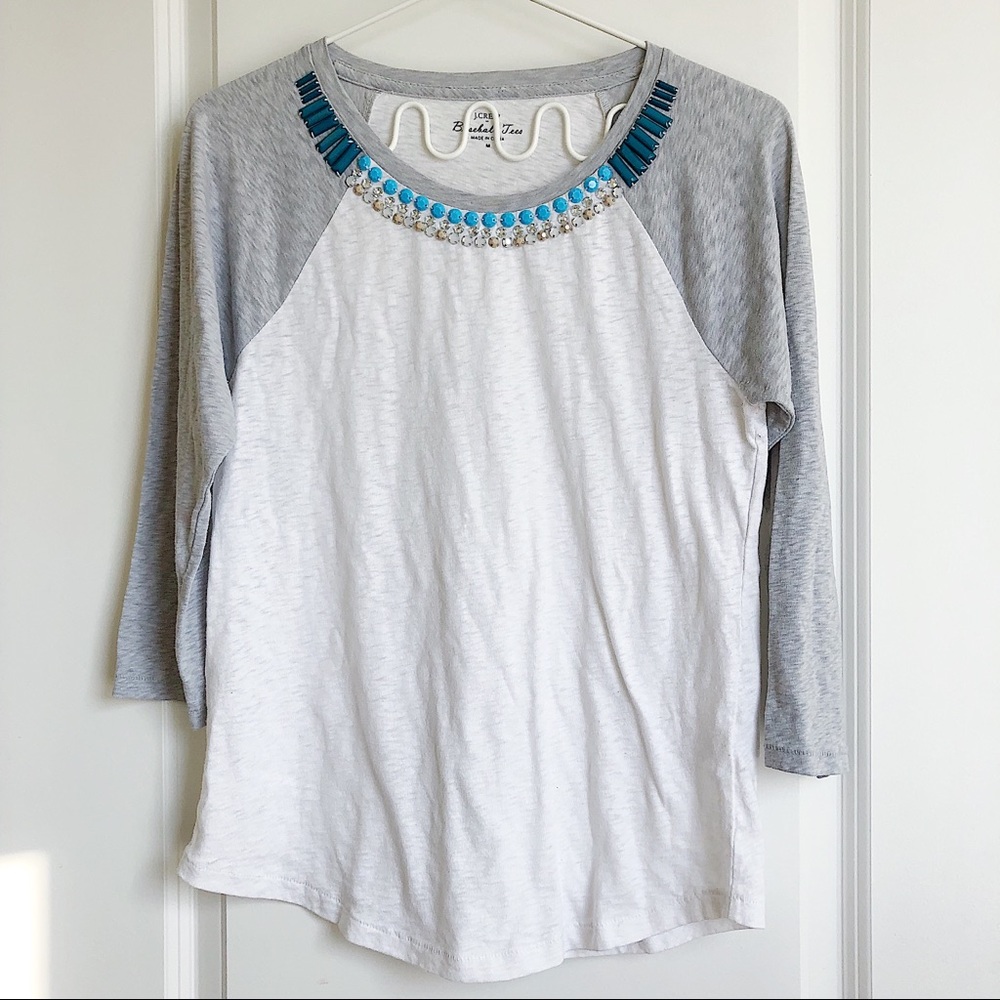 J. Crew Jeweled Baseball Tee Classy